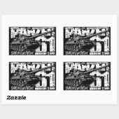 Panzer 61 Stickers Rectangle (Feuille)