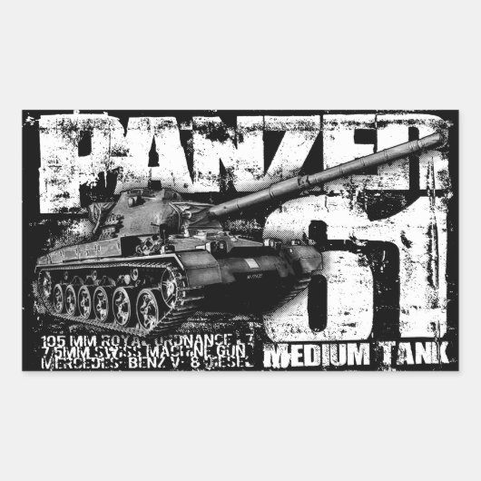 Panzer 61 Stickers Rectangle (Devant)
