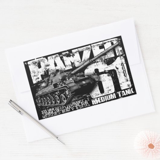 Panzer 61 Stickers Rectangle (Enveloppe)