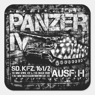 Panzer IV Vierkante Sticker