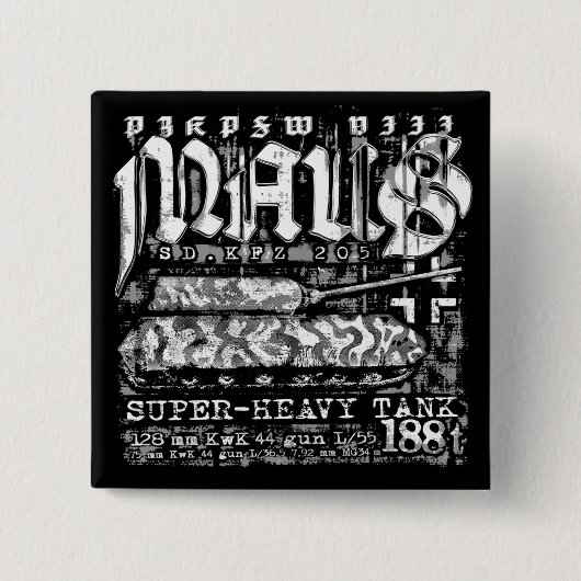 Panzer VIII Maus Vierkante Button 5,1 Cm (Voorkant)