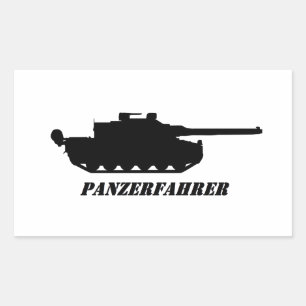 panzerfahrer rechthoekige sticker