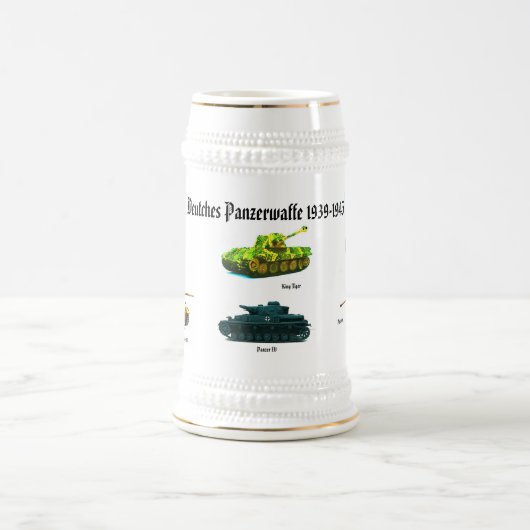 Panzerwaffe German Tank Stein Bierpul (Center)