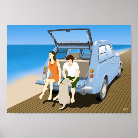 Pao op het strand poster (Voorkant)