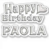 Paola Happy Birthday Autocollants (Devant)