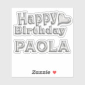 Paola Happy Birthday Autocollants (Feuille)