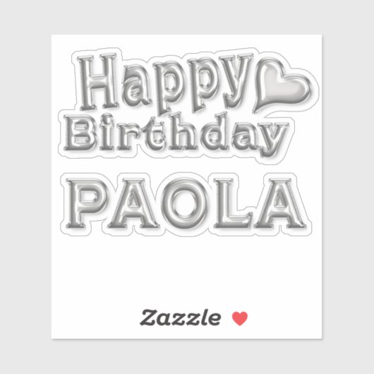Paola Happy Birthday Autocollants (Feuille)