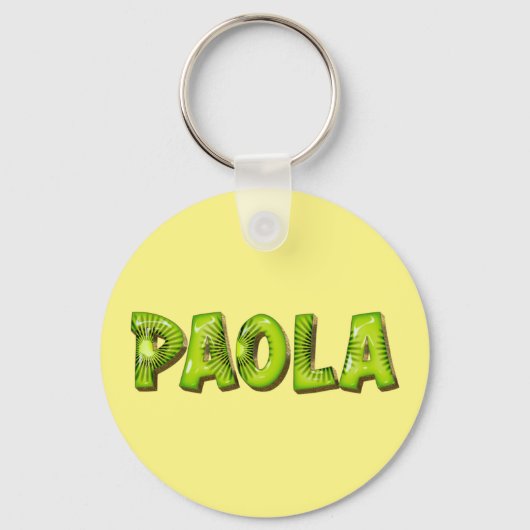 Paola Name Kiwi Design Porte-clés (Recto)