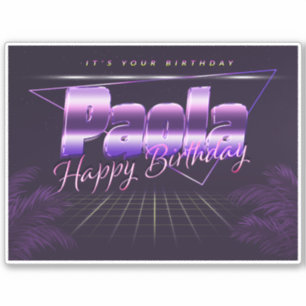 Paola Prénom lila retro Sticker