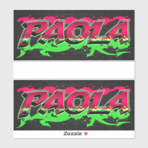 Paola prénom nom graffiti autocollant sticker