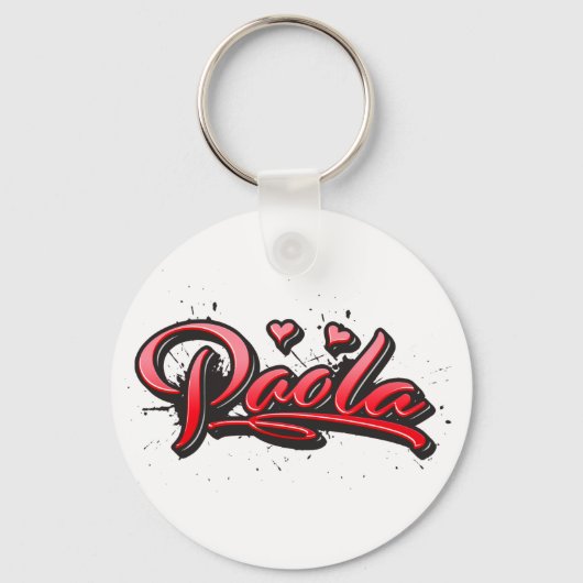 Paola red Heart Graffiti Schlüsselanhänger Sleutelhanger (Voorkant)
