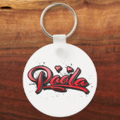 Paola red Heart Graffiti Schlüsselanhänger Sleutelhanger (Voorkant)