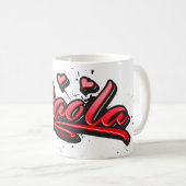 Paola red heart graffiti tasse de café (Devant droit)