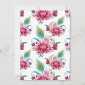 Paon d'aquarelle et Merci floral rouge de | (Dos)