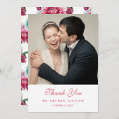 Paon d'aquarelle et Merci floral rouge de | (Devant / Derrière)