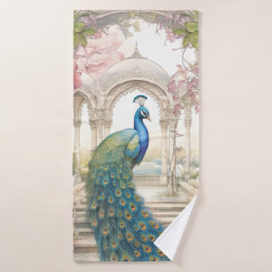 Paon de jardin floral de style indien vintage