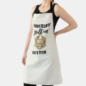 Paon du shérif de police : tablier barbecue, tabli (Insitu)