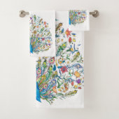 Paon floral aquarelle (En situation)