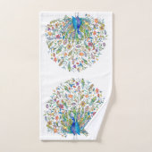 Paon floral aquarelle (Serviette à main)