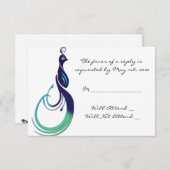 Paon Précieux en Violet, Bleu-vert, Vert Réponse (Devant / Derrière)