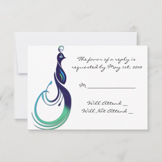 Paon Précieux en Violet, Turquoise, Vert Réponse (Devant)