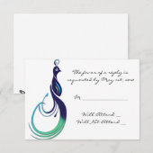 Paon Précieux en Violet, Turquoise, Vert Réponse (Devant / Derrière)