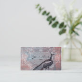 Paon rococo dans les cartes de visite roses et (Debout devant)