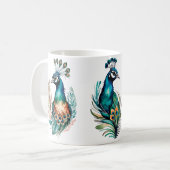 paon sur une tasse (Devant gauche)