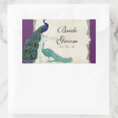 Paon vintage 5 - joint ou autocollant de mariage (Sac)