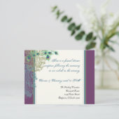 Paon vintage, invitation de réception de plumes (Debout devant)