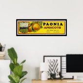 Paonia Abriots Label Art Poster (Thuiskantoor)
