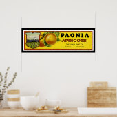 Paonia Abriots Label Art Poster (Keuken)