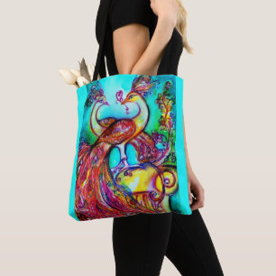 PAONS AMOUREUX rouge bleu turquoise vert Sac four