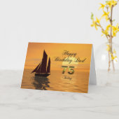 Pap, 75ste Sunset Yacht verjaardagskaart Kaart (Gele Bloem)