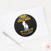 Pap a Sons First Hero a Daughters First Love Ronde Sticker (Envelop)