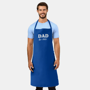 Pap, Aangepaste datum blauwe witte Vaderdag Schort