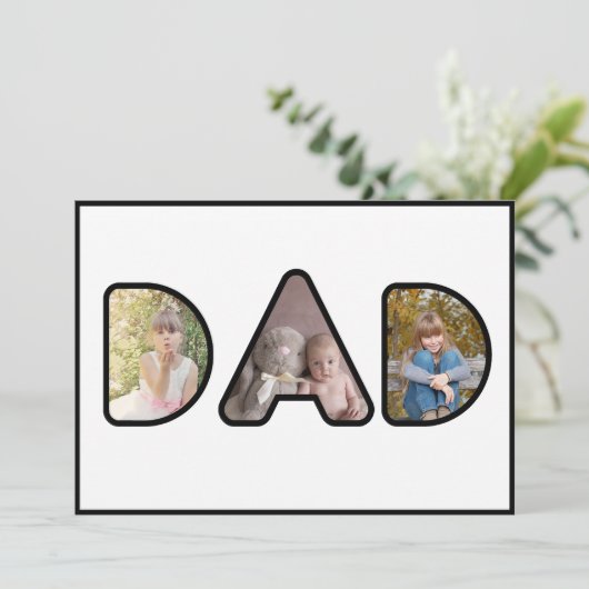 Pap Afbeelding Collage Photo Vaderdag Kaart (Staand voorkant)