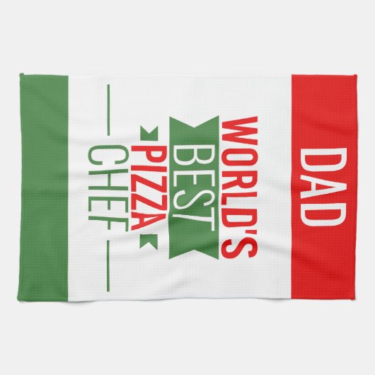 Pap - Beste Pizza Chef ter wereld - rood wit groen Theedoek (Horizontaal)