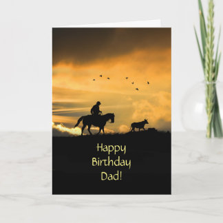 Pap Birthday Country Western Cowboy and Horse Kaart