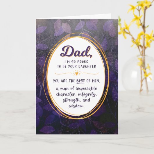 Pap Birthday, ik ben trots dat ik je dochterkaart  Kaart (Gele Bloem)