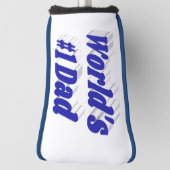 Pap blauwe tekst golfheadcover (Draai 90)