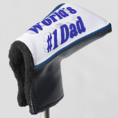 Pap blauwe tekst golfheadcover (3/4 voorkant)