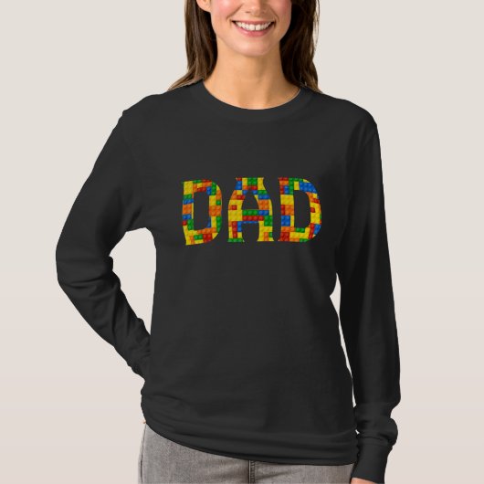 Pap Brick Builder Blokken Master Builder vaders D T-shirt (Voorkant)