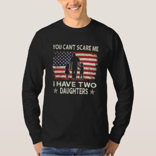 Pap Cant Scare Ik heb twee Daughters Fathers Dag T-shirt