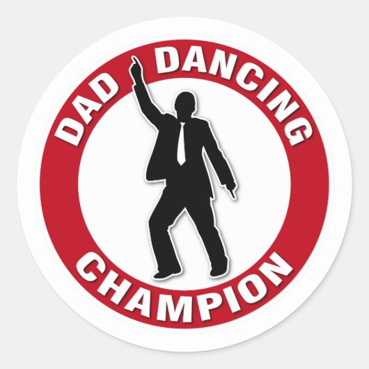 Pap Dansende Champion - Funny Vaderdag Ronde Sticker (Voorkant)