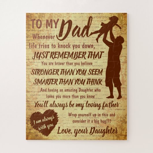 Pap Daughter Father Day kerstfeest Game Legpuzzel (Verticaal)