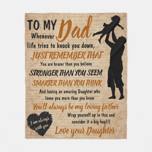 Pap Daughter Father Day Retro Fleece Deken (Voorkant)