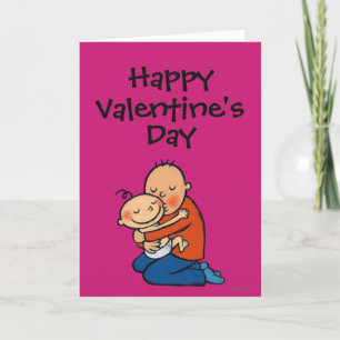 Pap en Baby Hugging Feestdagen Kaart