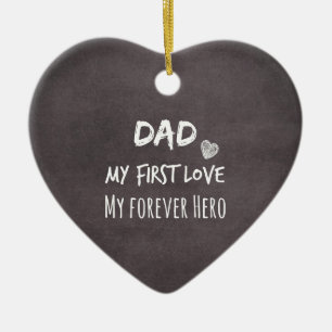 Pap en dochter Citaat: Eerste liefde, eeuwig Hero Keramisch Ornament