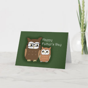 Pap en kind Cute Animal Happy Fathers Dag Kaart